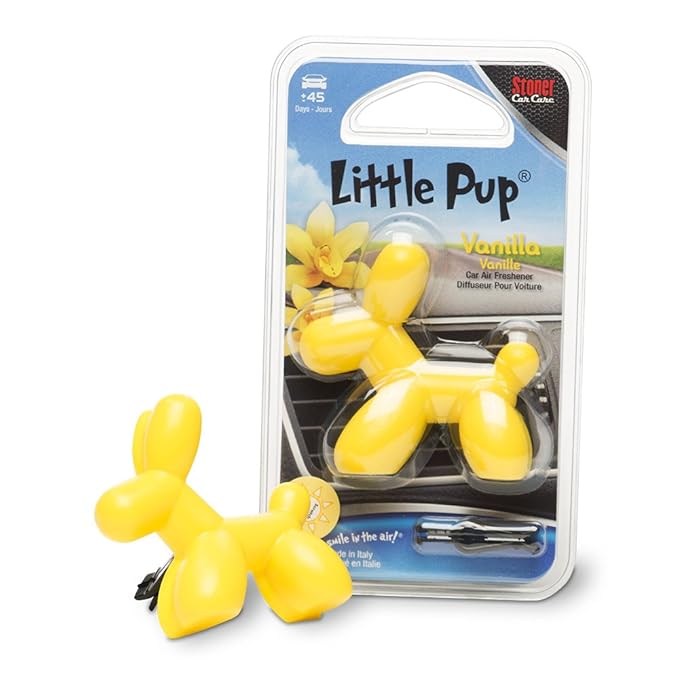 Little Pup 96602 Vanilla Scent, Car Air Freshener, Clips to A/C Air Vent, Alcohol-Free Fragrance Oil, Non-Hazardous and Non-T