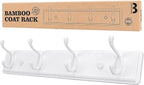 Badiano Wooden Coat Rack, Wall-Mounted Organizer for Closet, Entryway, Hallway, Foyer, Bedroom, Heavy Duty Double Hooks for H