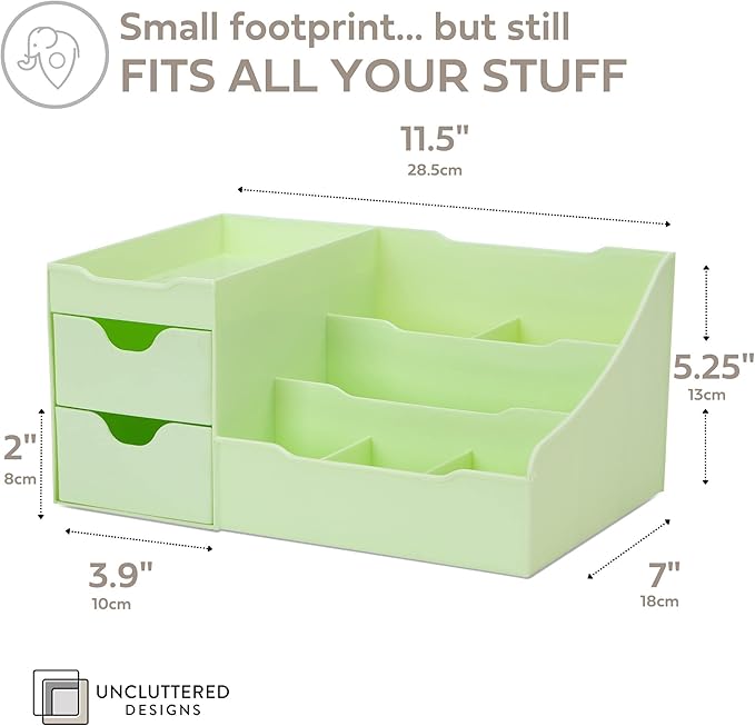 Uncluttered Designs Makeup Organizer With Drawers - Modern Countertop Storage for Cosmetics - Chic Vanity Holder for Perfume,