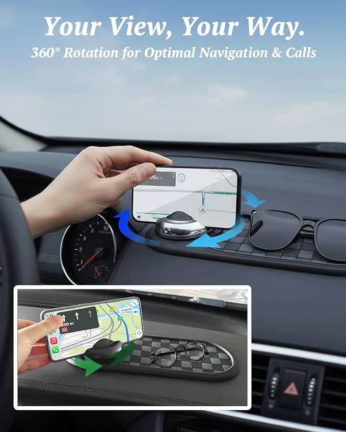 Multi-Functional Support Anti-Slip Pad for Car, 360° Rotating Gel Pad Car Dashboard Cell Phone Holder, Universal Navigation S