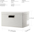 PRANDOM Storage Bins with Lids [3-Pack] Linen Fabric Foldable Storage Boxes Organizer Containers Baskets Cube with Cover for 