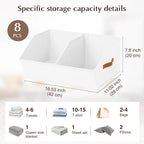 Homsorout Closet Organizers and Storage Bins - 8 Pack Collapsible Divided Trapezoidal Cube Storage Bins Baskets with Orange H