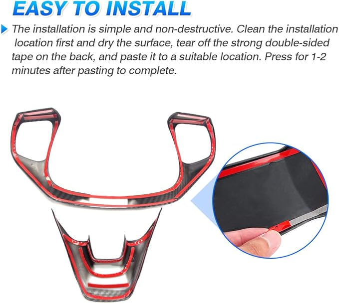 Autorder Custom Fit for Accessories Ford Bronco Sport (CX430) 2021 2022 2023 2024 2025 Carbon Fiber Steering Wheel Panel Trim Cover Automotive Interior Accessories Decoration