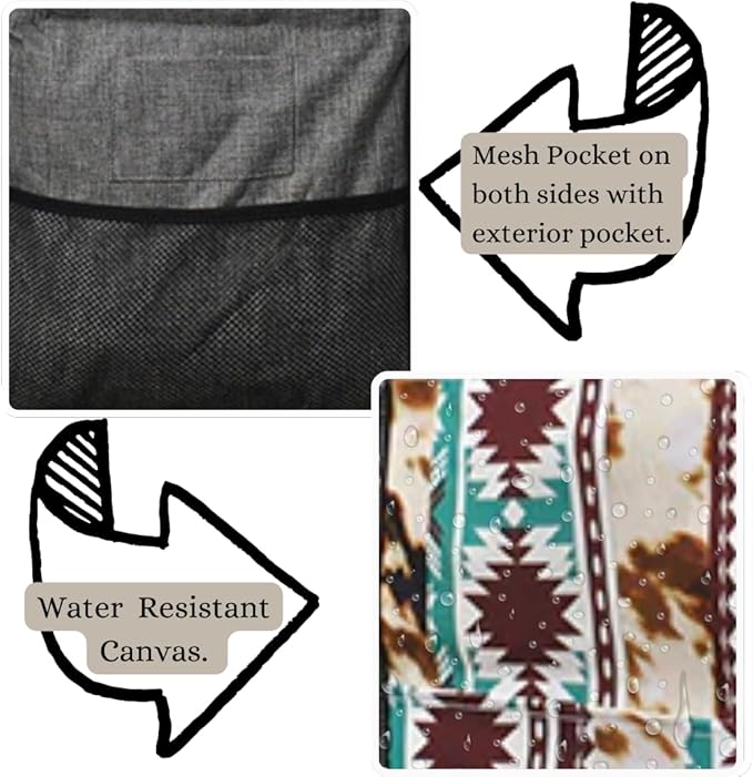 NGIL Extra Large Utility Tote Reusable Grocery Bag Oversized Collapsible for Groceries, Storage, Picnic, Beach (Western Cow-Black)