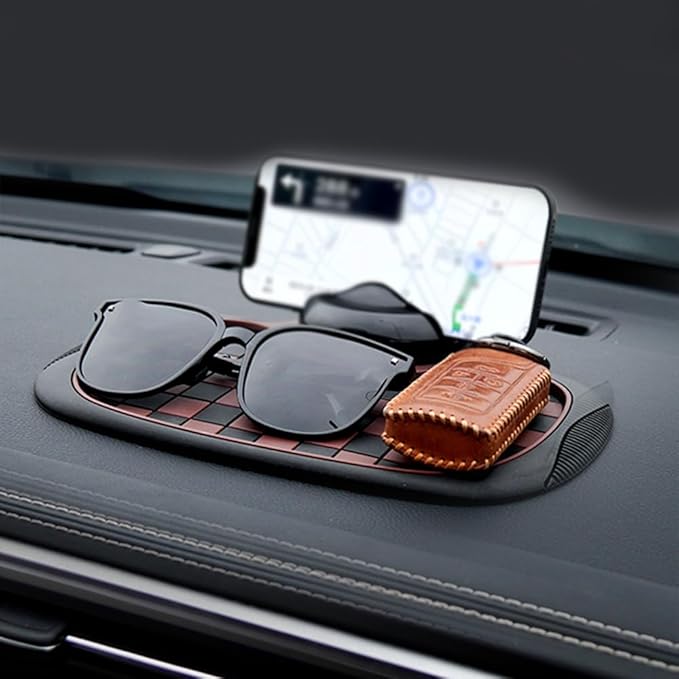 Multifunction Car Anti-Slip Dashboard Mat Sunglasses Holder Rotatable Anti Skid Car Dashboard Pad with Temporary Parking Numb