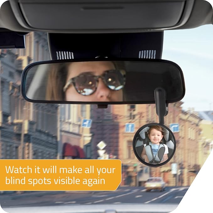 Peleg Design Watch-It – Monitor Mirror, Clip-On Cubicle, Computer Rear-View mirror, Convex for Personal Safety or Security, Cabinet Desk Rear-View Monitors Blind Spot