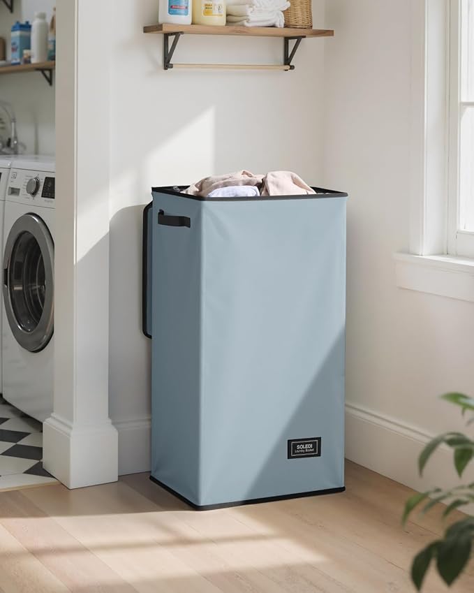 SOLEDI Laundry Hamper with Lid 100L Large & Tall Collapsible Laundry Basket, Clothes Hamper with Bag Removable Easy to Carry,