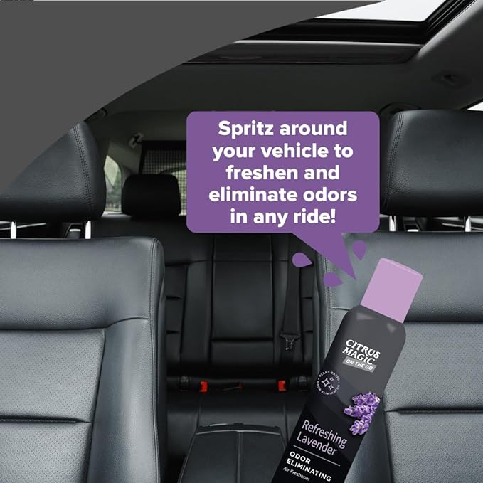 Citrus Magic On The Go Odor Eliminating Air Freshener Spray for Auto, Refreshing Lavender, 8-Ounce, Pack of 2