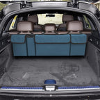 AUCELI Car Trunk Organizer, Backseat Hanging Large Storage with Adjustable Straps, Waterproof Collapsible Cargo Bag with 4 Pockets, Sturdy Space Saver Frees Trunk Floor for SUV, Truck, MPV