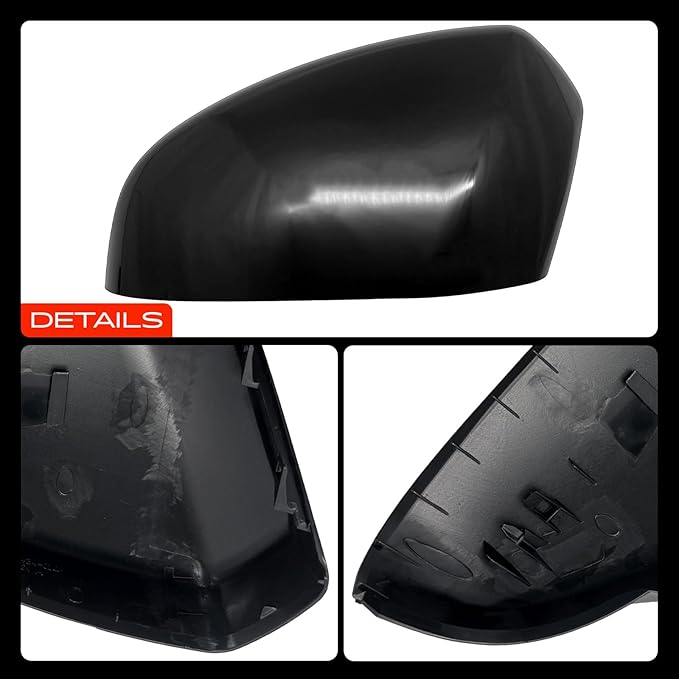 A-Premium 2 PCS Driver and Passenger Side Rearview Mirror Covers Caps - Compatible with Honda HR-V 2023 2024 2025 - Smooth Black, Without Turn Signal Hole