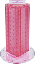 Azar Displays 700220-PNK Pink Pegboard Interlocking Counter Unit 4" x 13" On 9" Diameter Base