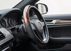Wood Grain Steering Wheel Cover Microfiber Leather Breathable Anti Slip Universal Protector 14.5-15 inch Car Interior Accesso