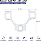Hoolcar Interior Steering Wheel Cover ABS Trim for 2010-2017 Dodge RAM 1500 Accessories, White