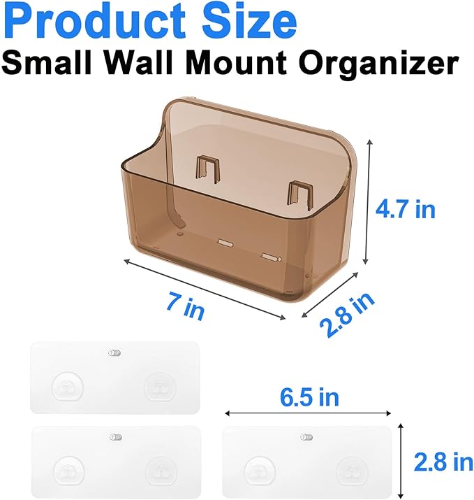 Diesisa 2pc Acrylic Wall Mount Organizer, Adhesive Cabinet Door Organizer,Acrylic Bathroom Shelves for Wall,No Drilling Hang 