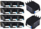 WallPeg 12 Black PEGBOARD Bins - Peg Board Organizer Accessories - Pegboard Bins for Craft Room Storage & Garage Organization