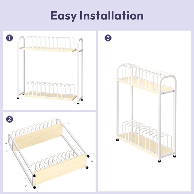 SWTYMIKI Hat Stand for Baseball Caps - 2 Tier Wood & Metal Tabletop Hat Organizer Storage Display Rack, Holds up to 20 Caps f