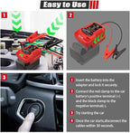 Car Jumper Starters Adapter for Milwaukee for M18 Battery, 11AWG Cable Convert to Jumper Starter Automotive Booster, Jump kit Cable for Car Batteries (NO Battery)
