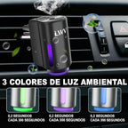 LWW Smart Car Air Freshener - 3 Levels Strength with Ventilation Clip, Rechargeable Car Fragrance Atomizer - with 8 10ml Bott