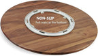 30 Inches Black Walnut Wood Lazy Susan Organizer, Solid Wooden Round Turntable, Rotating Tray for Table Top/Counter Top