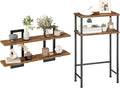 HOOBRO Floating Shelves, 15.7" Entryway Table with Storage, Wall Mounted Storage Shelves 2-Tier, Skinny Console Tables for En