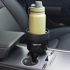 Amazon Basics Car Cup Holder Expander with Adjustable Base, Securely Holds Large Bottles 3.4 to 3.8 in Diameter, Compatible w