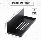 Therwen 4 Pack Magnetic Pegboard Shelves Wall Organizer Metal Pegboard Shelf Steel Tray Accessories Organizing Tools for Craf