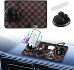Car Anti Slip Mat Dashboard Tray Decorations Sticky Pad Thicken Washable with 360° Rotating Universal Phone Pad Holder+Number