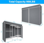 Ulif E13C Heavy Duty Closet Organizer System，Freestanding Clothing Racks for Hanging Clothes，Adjustable Garment Rack 63" W x 