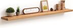 Fun Memories 48 Inch Floating Shelves for Wall, Solid Elm Wood Wall Shelf for Home Decor, Heavy-Duty Hardwood Floating Shelf 