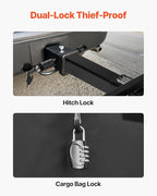VEVOR 60"x20"x6", Hitch Cargo Carrier, 500 lbs Capacity Hitch Cargo Carrier with Cargo Net & Waterproof Cargo Bag, Folding Hitch Mount Cargo Carrier with Hitch Lock for 2" Receiver, Fit for SUVs