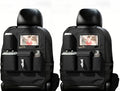 Car Seat Organizers,Multi-functional Back Seat Protectors, Storage Pouches, Child kicking prevention and Tray Holders Kick Mats Back (for Cars, Kids,and Rear Seats) (Black, 2 Pack)