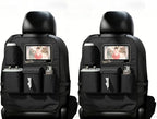 Car Seat Organizers,Multi-functional Back Seat Protectors, Storage Pouches, Child kicking prevention and Tray Holders Kick Mats Back (for Cars, Kids,and Rear Seats) (Black, 2 Pack)