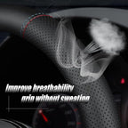 New Nappa Leather Car Steering Wheel Cover, Comfortable, Non-Slip, Sporty Style.for BMW Car Steering Wheel Covers.Black Yello