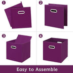 Fabric storage bins Cubes, Fabric Cube Organizer with Handle, Foldable Cube Bins for Cloth or Accessary Storage, 11x11x11, Se