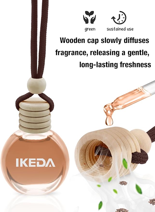 Ikeda Car Air Freshener: Hanging Car Smell Air Freshener | 10ml Hanging Car Perfume | Long Lasting Fragrance | Strong Scents 