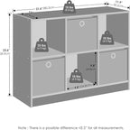 Furinno Cubic Closet Organizers and Storage, 6-Cube Closet Organizer with Bins, Open Shelf Storage, for Wardrobe, Bedroom, Li