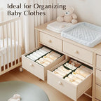 DIMJ Drawer Organizers Clothes, Set of 16 Dresser Organizer Bins, Fabric Closet Organizers and Storage, Shallow Drawer Divide