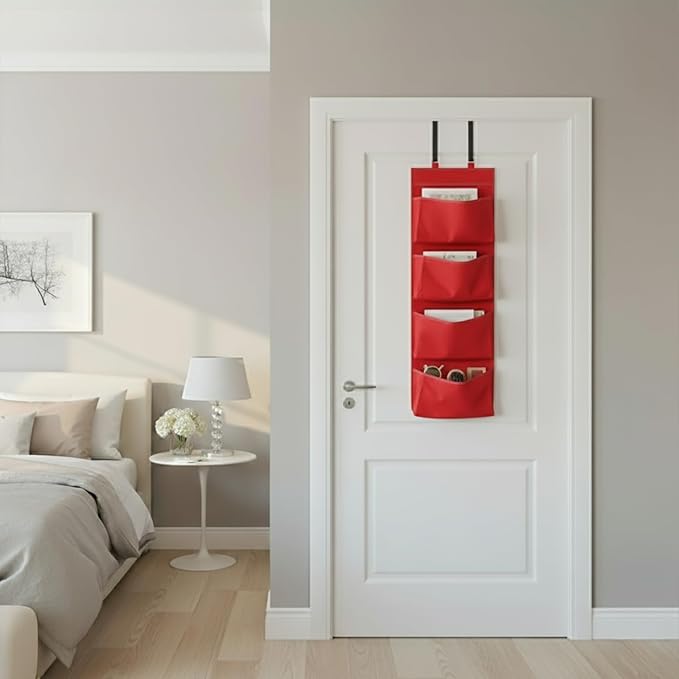 YNR Over Door Storage with 4 Pockets Strong and Durable, Hanging Wardrobe Storage Organiser Practical and Spacious, Hanging S