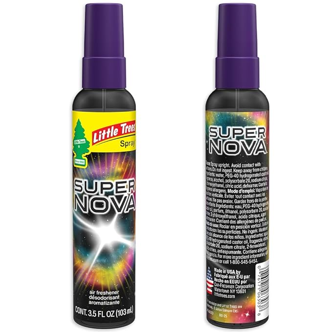LITTLE TREES Car Air Freshener | Spray Provides a Long-Lasting Scent for Auto or Home | On-the-go Freshness | Supernova, 6 Ai