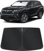 TINGLU Sun Shade for Toyota Highlander 2020-2024 2025 2026 Accessories Windshield Sun Shade Window Shade UV Rays Protection Sun Visor Cover with Steering Wheel Sunshade Storage Bag
