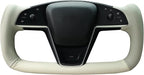 MEWANT Steering Wheel Cover for Yoke Style Steering Wheel for Tesla Model S 2021-2023 / Model X 2021-2023 Hand-Stitched Steering Wrap