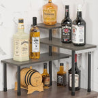 ZHWS Kitchen Countertop Organizer, Bathroom Counter Organizer, Adjustable 3 Tier Corner Shelf with 4 Metal Hooks for Counter 