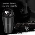 Cup Holder Trash can for car with Lid, Mini Garbage Cans for Back seat Leakproof Vehicle Automotive Cup Holder Car trashcan, Small Trash Bin for Automotive Office Home Kitchen (CARH1347A)