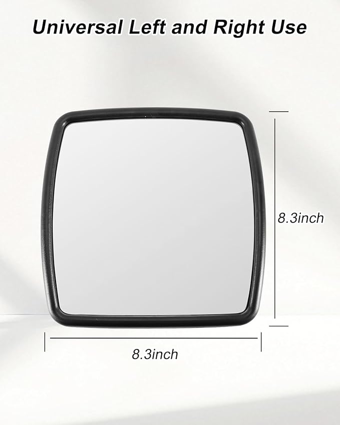 Lower Door Mirror Compatible with International Durastar Workstar Prostar 2002–2023, Truck Side Rear View Mirror, Wide Angle, Black ABS Housing, Universal Left & Right