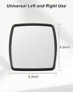 Lower Door Mirror Compatible with International Durastar Workstar Prostar 2002–2023, Truck Side Rear View Mirror, Wide Angle, Black ABS Housing, Universal Left & Right
