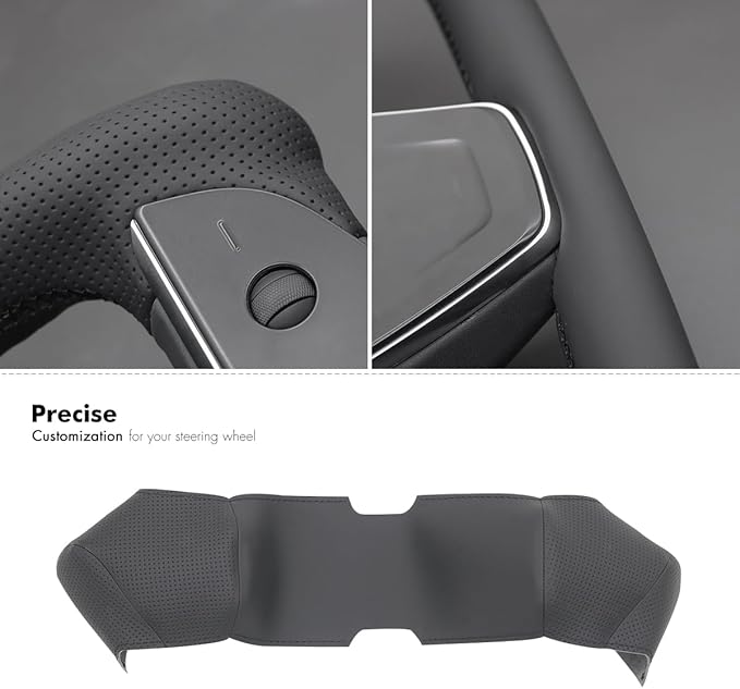 MEWANT Hand Stitched Tesla Model S Yoke Steering Wheel Cover Wrap for Tesla Model S 2021-2023 / Model X 2021-2023 Tesla Yoke Steering Wheel Accessories