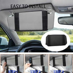 Tactical Molle Car Sun Visor Organizer – Semi-Rigid Storage Panel with Zipper Pouch & Glasses Clip, Universal Organizer for Cards, Pens & Tactical Gear, Fits All Cars, SUVs, Trucks
