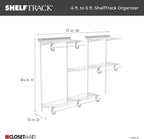 ClosetMaid ShelfTrack Wire Closet Organizer System, Adjustable from 4 to 6 Ft., With Shelves, Clothes Rods, Hardware, Durable