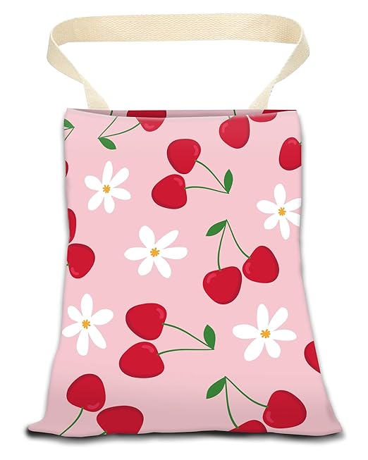 Car Trash Can, Durable Hanging Car Trash Garbage Bag, Cute Automotive Garbage Cans Organizer, Cute Pink Cherry