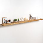 fuqing Floating Shelves for Wall, 72 inch Rustic Solid Elm Wood Floating Shelves, Wooden Wall Shelves with Invisible Heavy Du